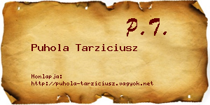 Puhola Tarziciusz névjegykártya
